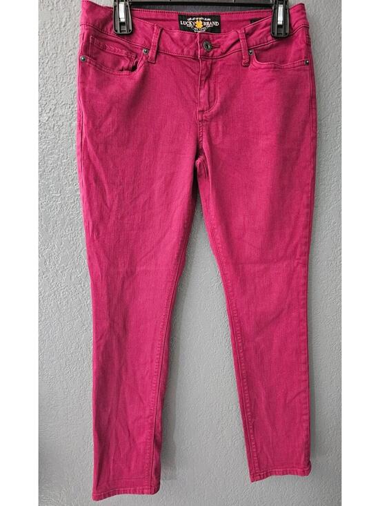 Lucky Brand Denim - Women's Lucky Brand Denim Jeans Lolita Skinny Size 6/28 Burgundy Pockets Stretch